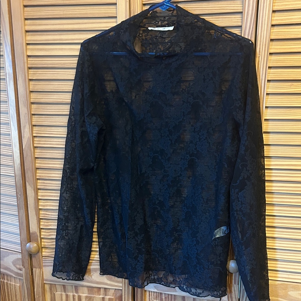 Elegant Black Lace Women's Top
